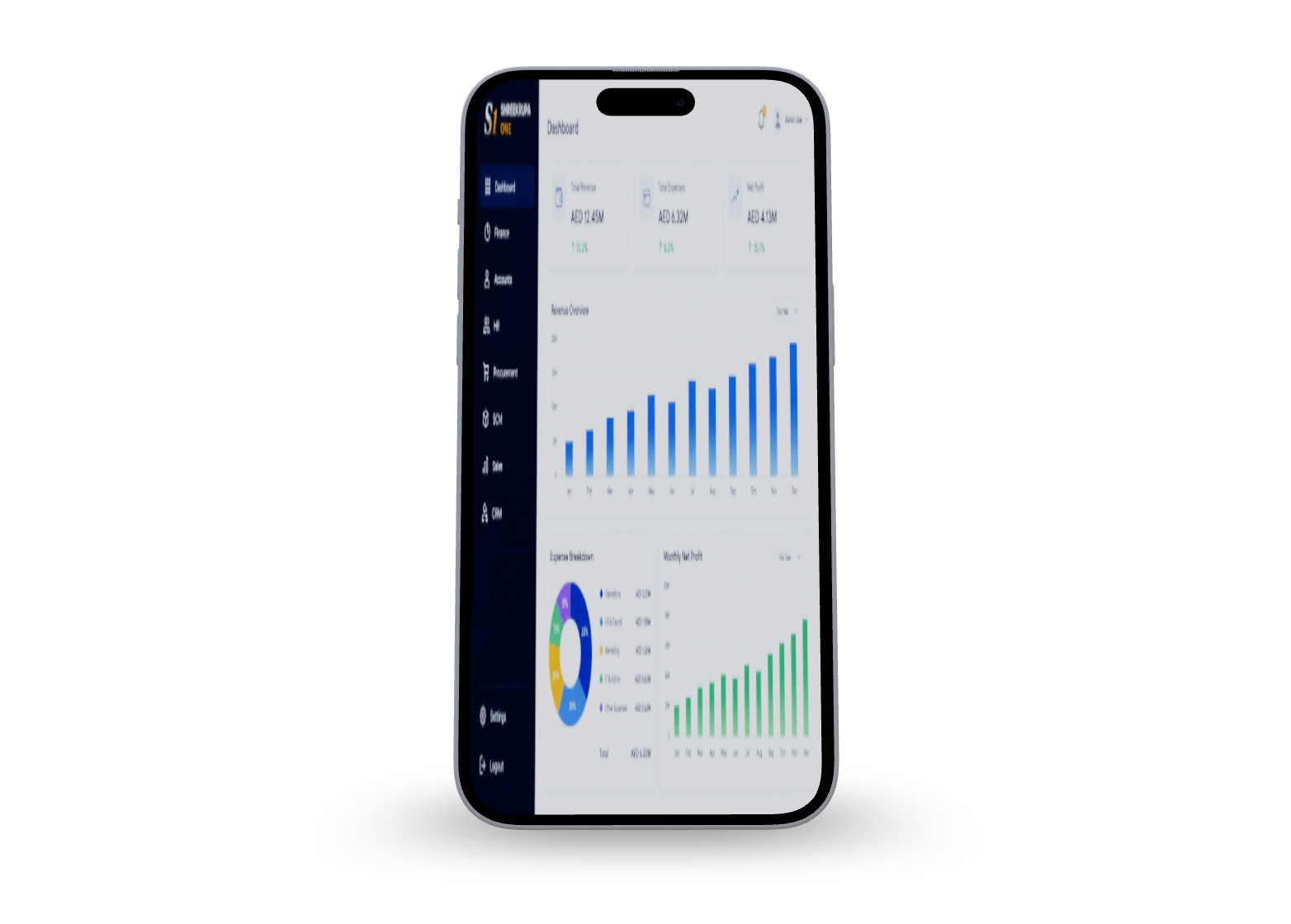 Shreekrupa One dashboard on phone